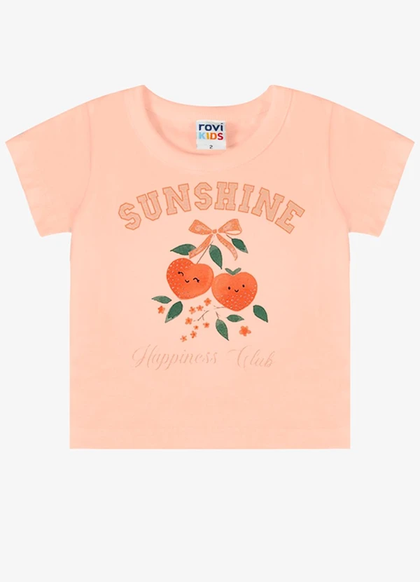 Rovi Kids - Blusa Verão Menina com Strass Rosa