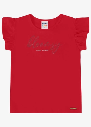 Rovi Kids - Blusa Verão Menina com Strass Vermelho - ROVI KIDS