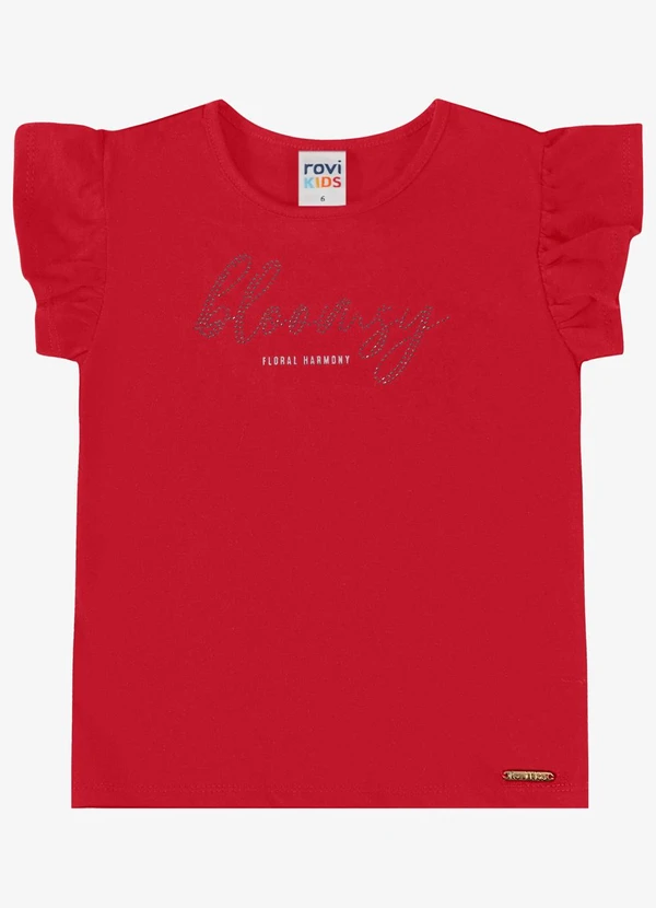 Rovi Kids - Blusa Verão Menina com Strass Vermelho