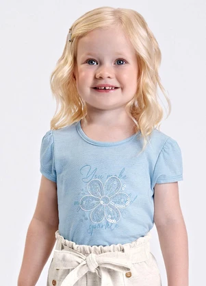 Trick Nick - Blusa Verão Menina Curto com Estampa Azul - TRICK NICK