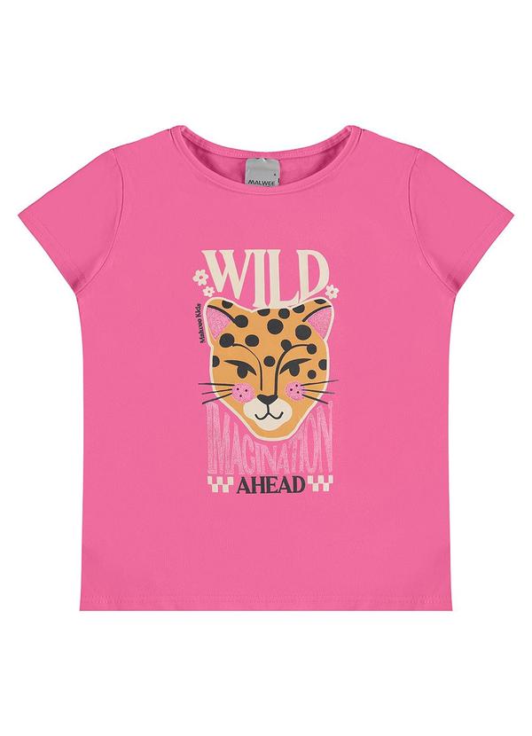 Malwee Kids - Blusa Wild Imagination com Glitter Rosa Escuro