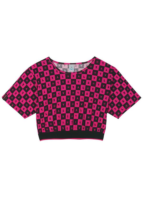 Hapier - Blusa Xadrez Juvenil Feminina Rosa