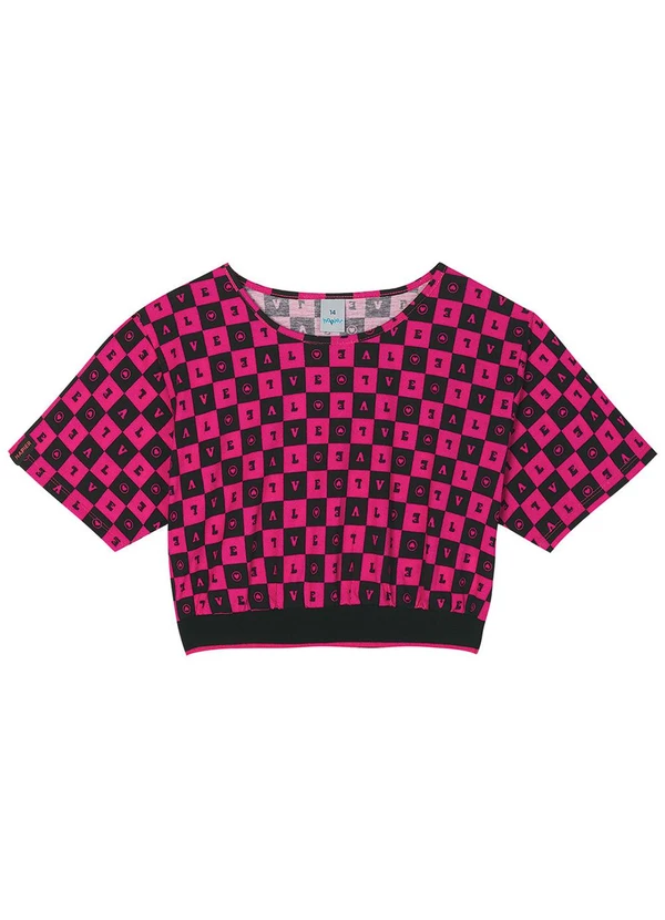 Hapier - Blusa Xadrez Juvenil Feminina Rosa