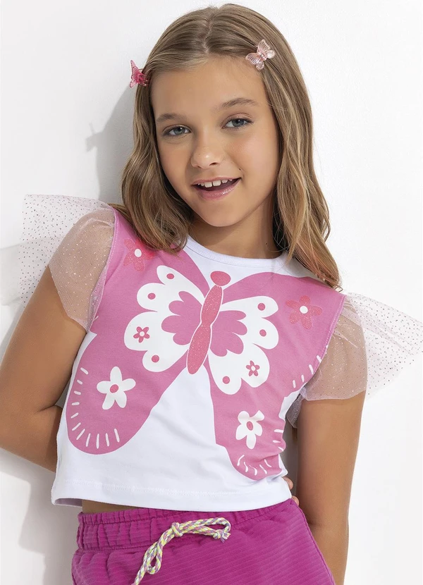 - Blusa Borboleta Rosa