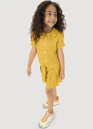 Lilica Ripilica - Camisa Manga Curta Infantil Feminina Amarelo - LILICA RIPILICA