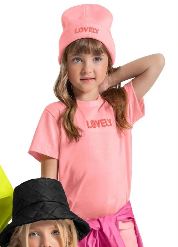 Quimby - Camiseta Básica Infantil Lovelly Rosa