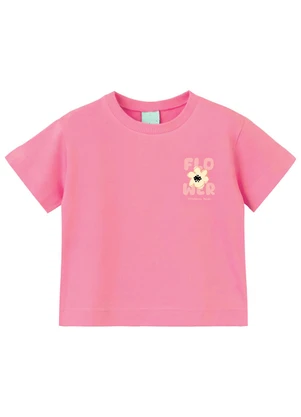 Malwee Kids - Camiseta Box Flower Rosa - MALWEE KIDS
