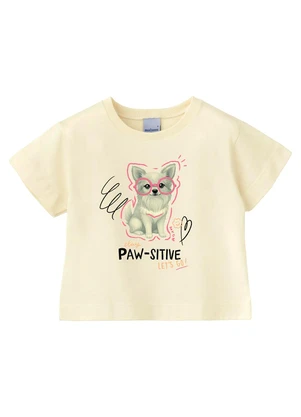 Malwee Kids - Camiseta Box Stay Paw-Sitive Off White - MALWEE KIDS