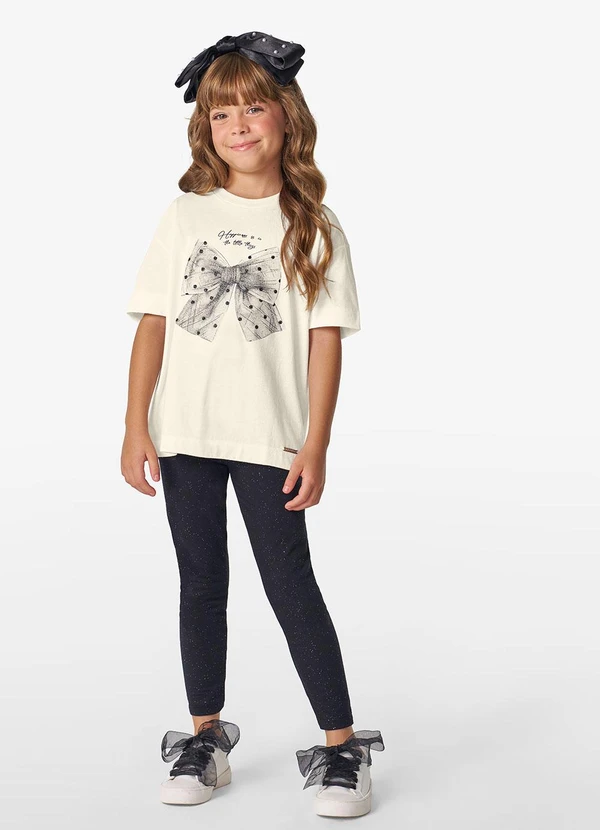 Trick Nick - Camiseta Feminina em Meia Malha Bege 2