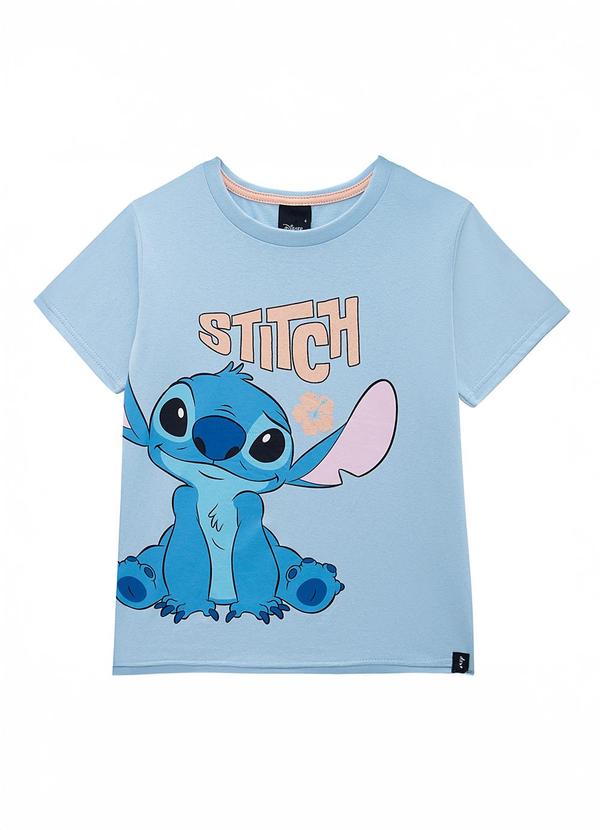 Malwee Kids - Camiseta Feminina Stitch® Azul Pastel