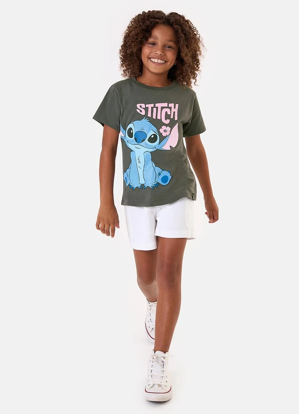Malwee Kids - Camiseta Feminina Stitch® Cinza Chumbo 2