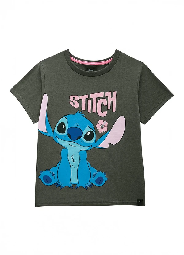 Malwee Kids - Camiseta Feminina Stitch® Cinza Chumbo 3