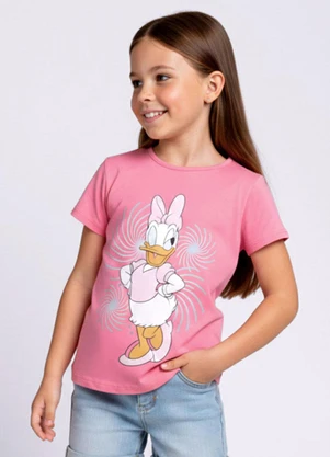Torra - Camiseta Infantil Algodão Margarida Rosa - TORRA