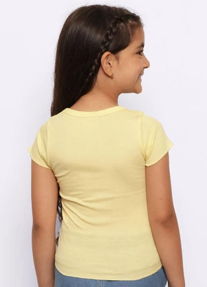 Torra - Camiseta Infantil Canelada Manga Curta Amarela - TORRA