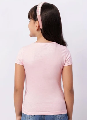 Torra - Camiseta Infantil Hello Kitty Manga Curta Rosa - TORRA