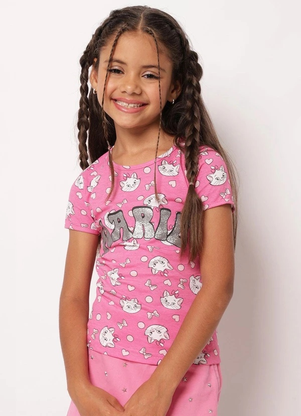 Torra - Camiseta Infantil Marie com Glitter Rosa