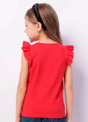 Torra - Camiseta Infantil Minnie Babado Vermelha - TORRA