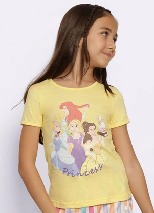 Torra - Camiseta Infantil Princesas Amarela - TORRA