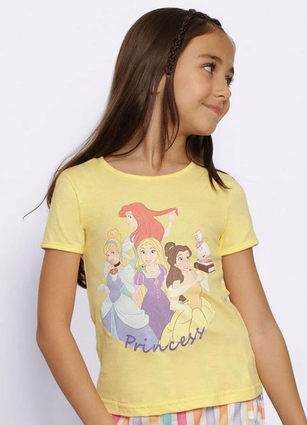 Torra - Camiseta Infantil Princesas Amarela