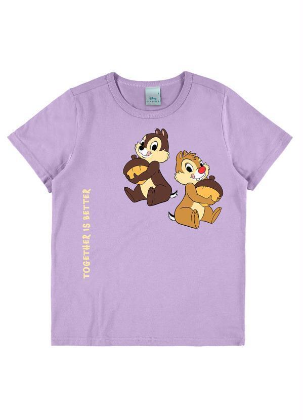 Malwee Kids - Camiseta Infantil Unissex Tico e Teco Lilás