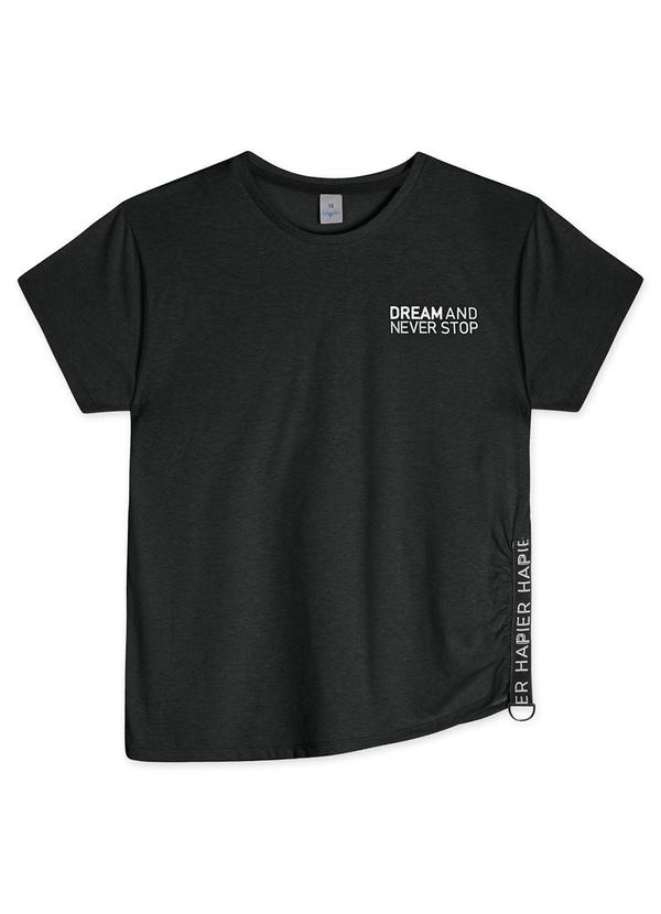 Hapier - Camiseta Juvenil Feminina Preto
