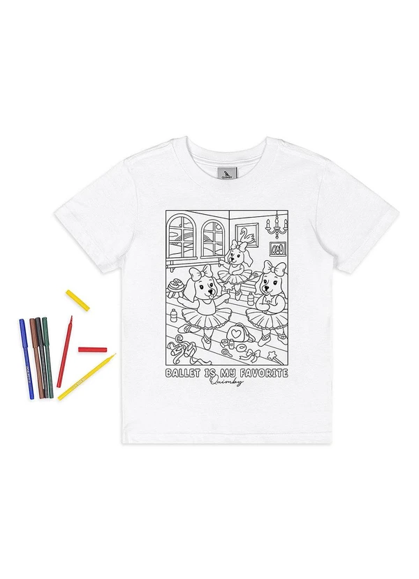 Quimby - Camiseta Kit Canetinhas Pintar Branco 1