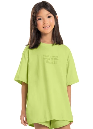 Gloss - Camiseta Manga Curta Básica Infantil Verde - GLOSS
