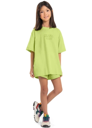 Gloss - Camiseta Manga Curta Básica Infantil Verde - GLOSS
