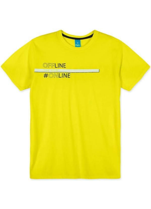 Hapier - Camiseta Manga Curta Juvenil Menina Amarelo