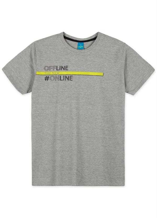 Hapier - Camiseta Manga Curta Juvenil Menina Cinza