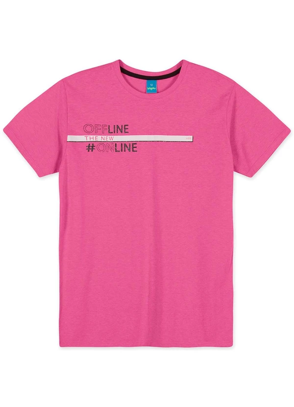 Hapier - Camiseta Manga Curta Juvenil Menina Rosa