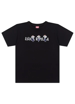 Lilica Ripilica - Camiseta Manga Curta Preto - LILICA RIPILICA