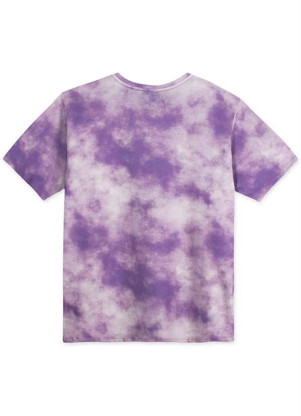 Hapier - Camiseta Tie-Dye Manga Curta Malha Menina Lilás 2