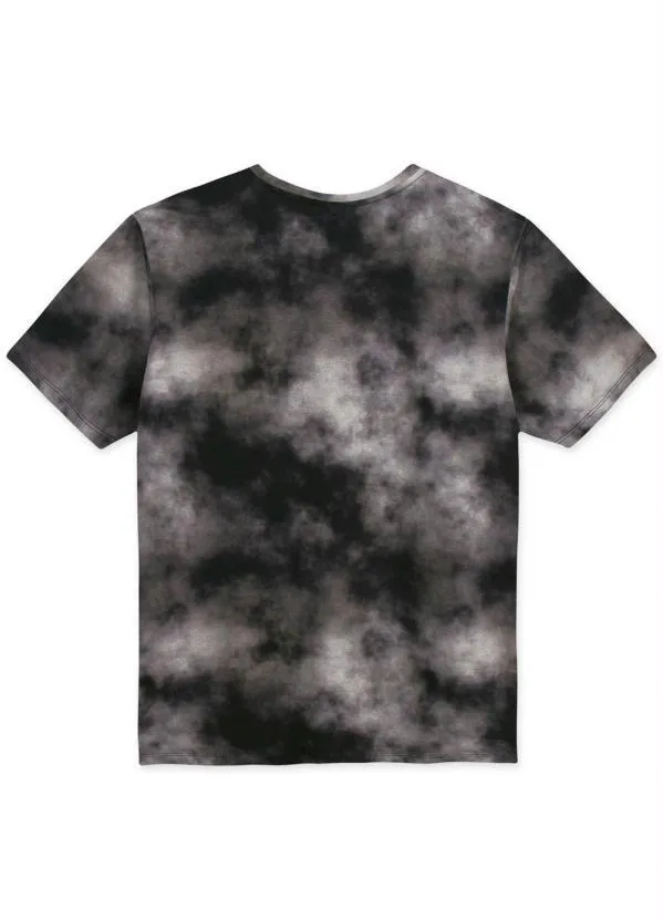 Hapier - Camiseta Tie-Dye Manga Curta Malha Menina Preto 2