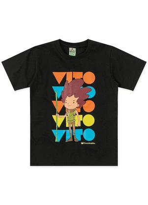 Lilica Ripilica - Camiseta Vito Malha Unissex Mundo Ripilica Preto - LILICA RIPILICA