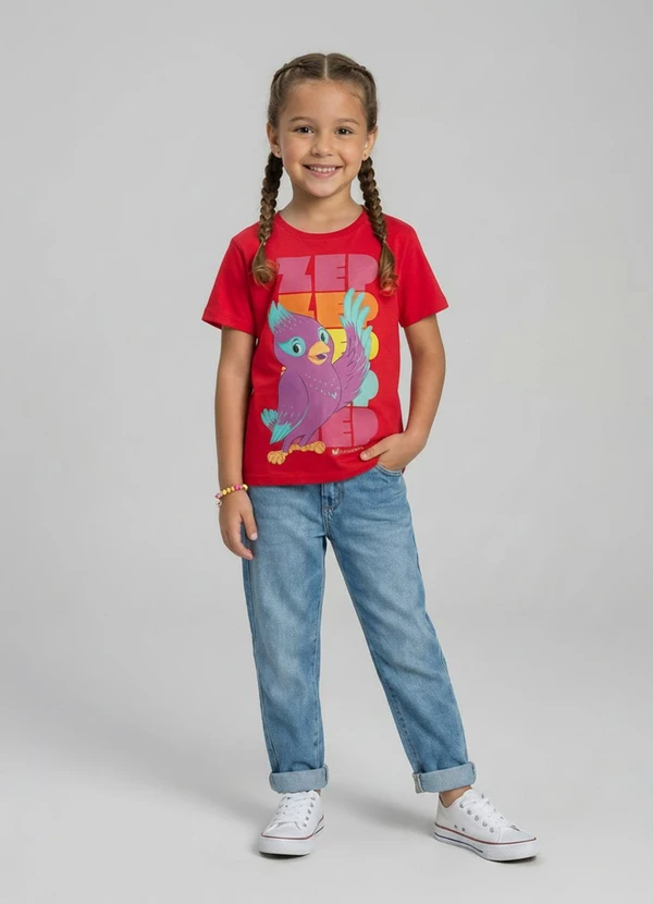 Lilica Ripilica - Camiseta Zep Manga Curta Malha Unissex Vermelho