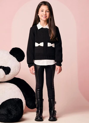 Momi - Casaco Infantil Menina de Tricot com Bolso - MOMI
