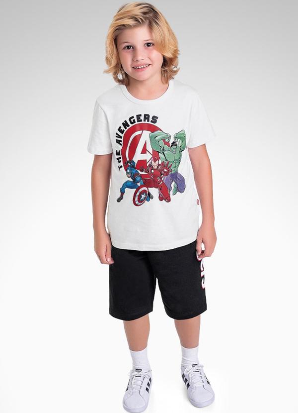 Fakini Kids - Cj.Camiseta/Bermuda Avengers Marvel Preto