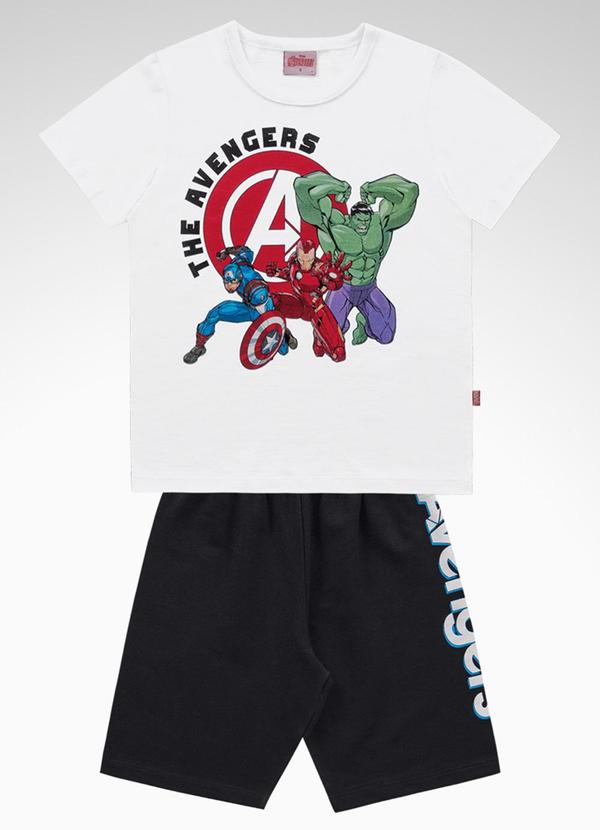 Fakini Kids - Cj.Camiseta/Bermuda Avengers Marvel Preto 2