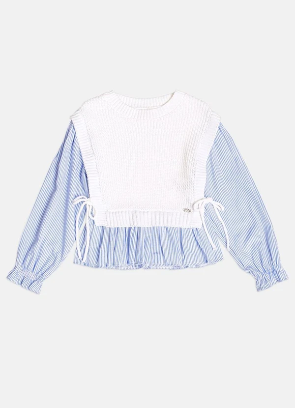 Momi - Colete Menina Infantil de Tricot com Camisa