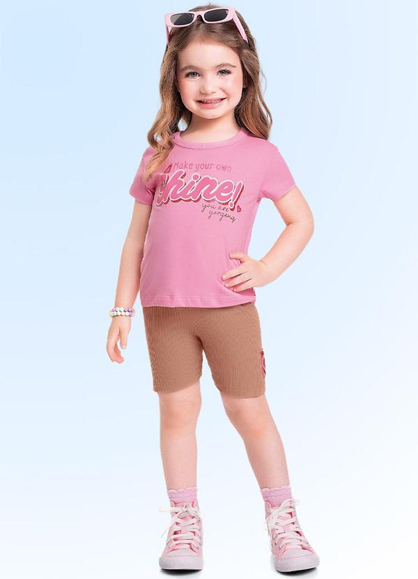 Fakini Kids - Conjunto Blusa/Ciclista Rosa
