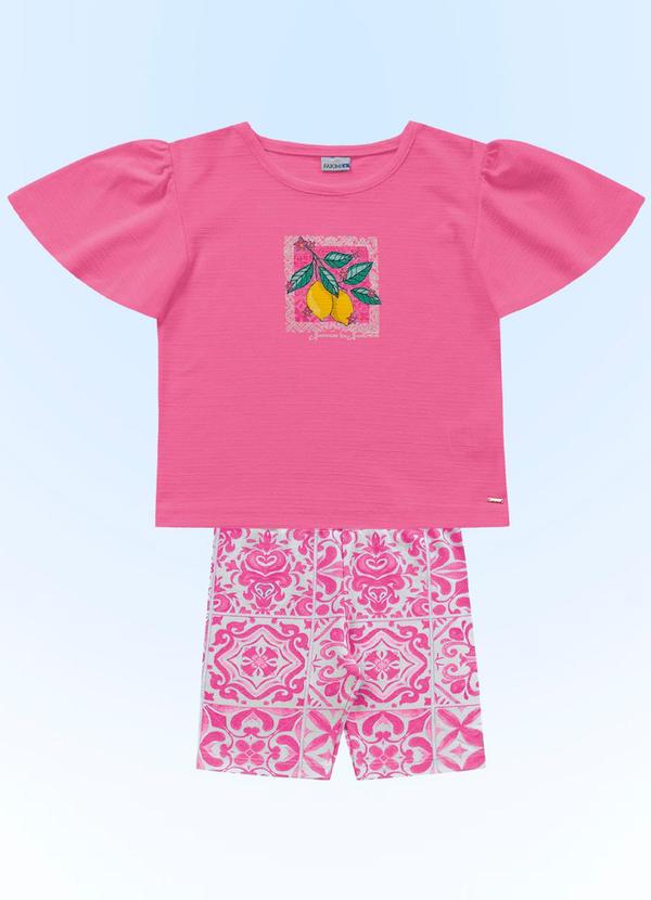 Fakini Kids - Conjunto Blusa/Ciclista Rosa