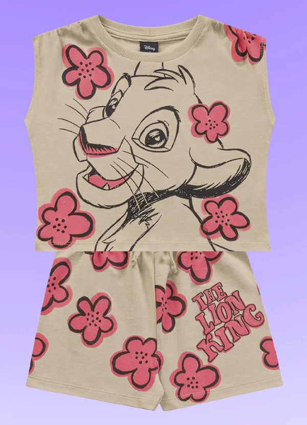 Fakini Kids - Conjunto Blusa Cropped/Short Bege 3