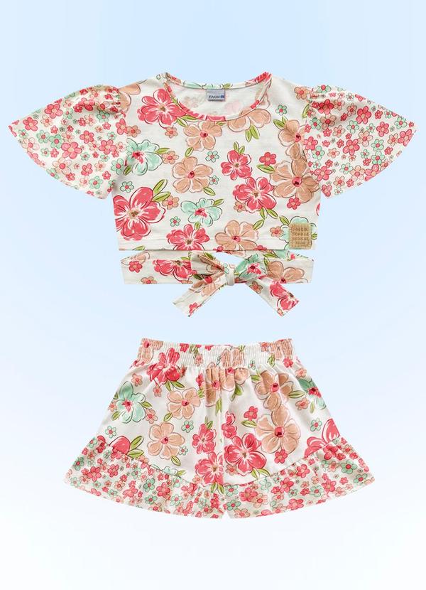 Fakini Kids - Conjunto Blusa Cropped/Short Verde 3