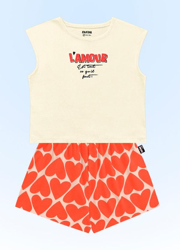 Fakini Kids - Conjunto Blusa/Short Bege