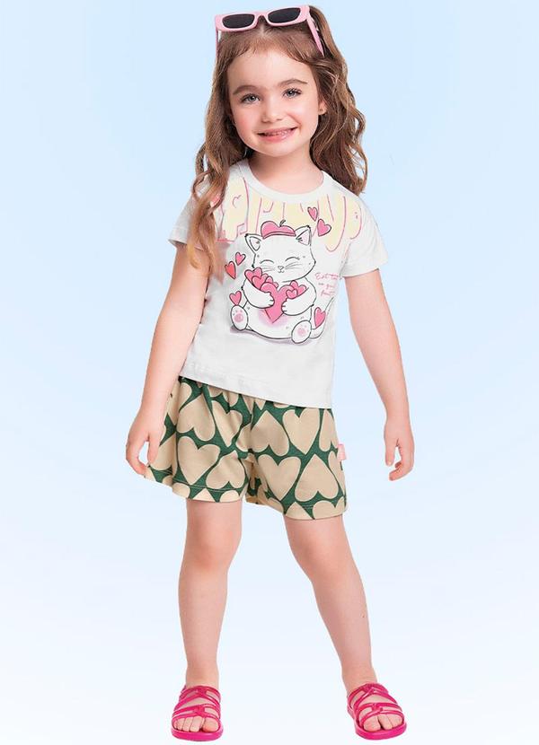 Fakini Kids - Conjunto Blusa/Short Branco