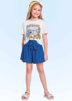 Fakini Kids - Conjunto Blusa/Short Branco - FAKINI KIDS