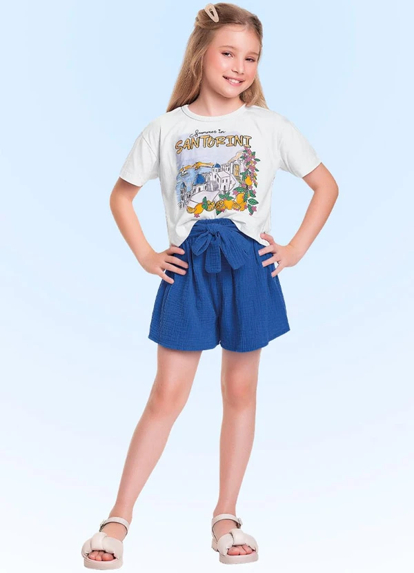Fakini Kids - Conjunto Blusa/Short Branco 3