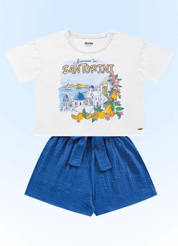 Fakini Kids - Conjunto Blusa/Short Branco 4