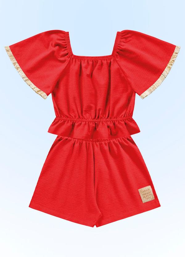 Fakini Kids - Conjunto Blusa/Short Laranja